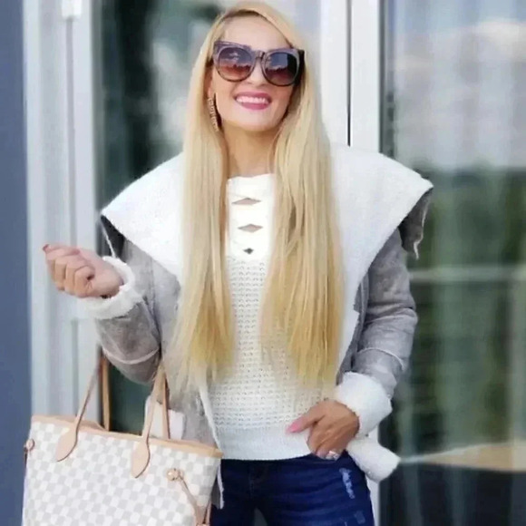 TRENDY DOLLZ coat Faux Suede Shearling Com… - Picture 3 of 4